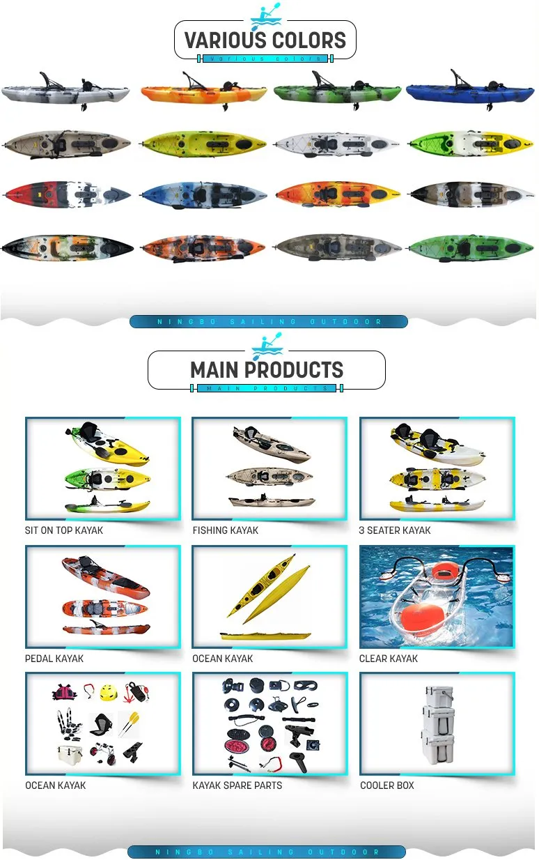 13FT Cheap Fishing Kayak Single Kayaks Sit on Top Canoe