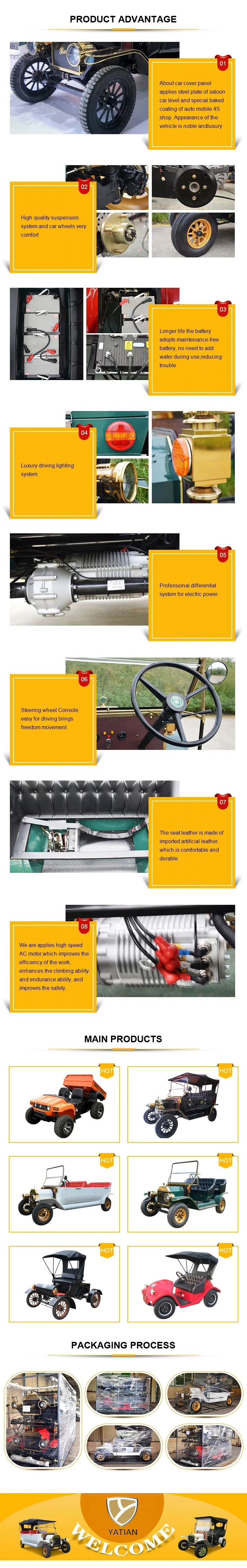 2020 New 8 Person Electric Vintage Classic Sightseeing Car