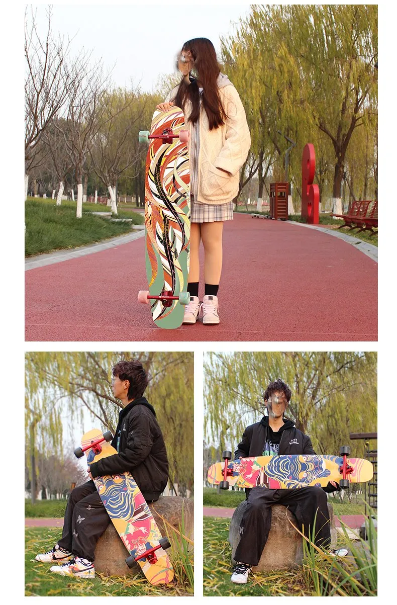 8 Ply Northeast Maple Longboard Complete Aluminum Alloy Skateboard