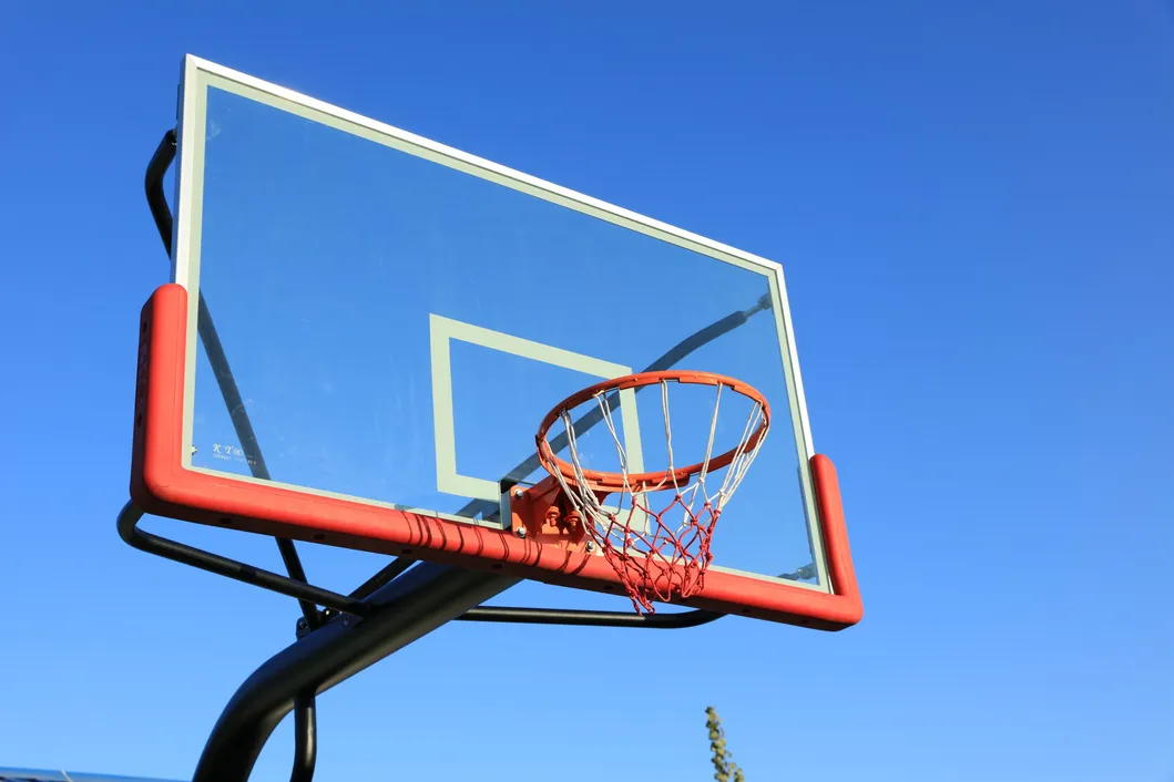 Basketball Equipment Electric Hydraulic Folding Basketball Stand Base with Tempered Glass Backboard