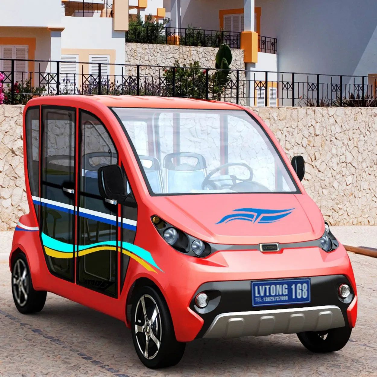 Battery Operated Utility Cart 4 Seats Electric Household Car