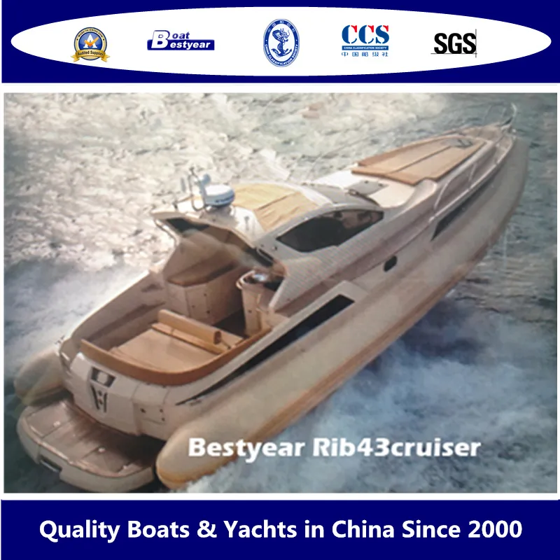 Bestyear 42FT Cabin Cruiser Boat with Hypalon or PVC Tube