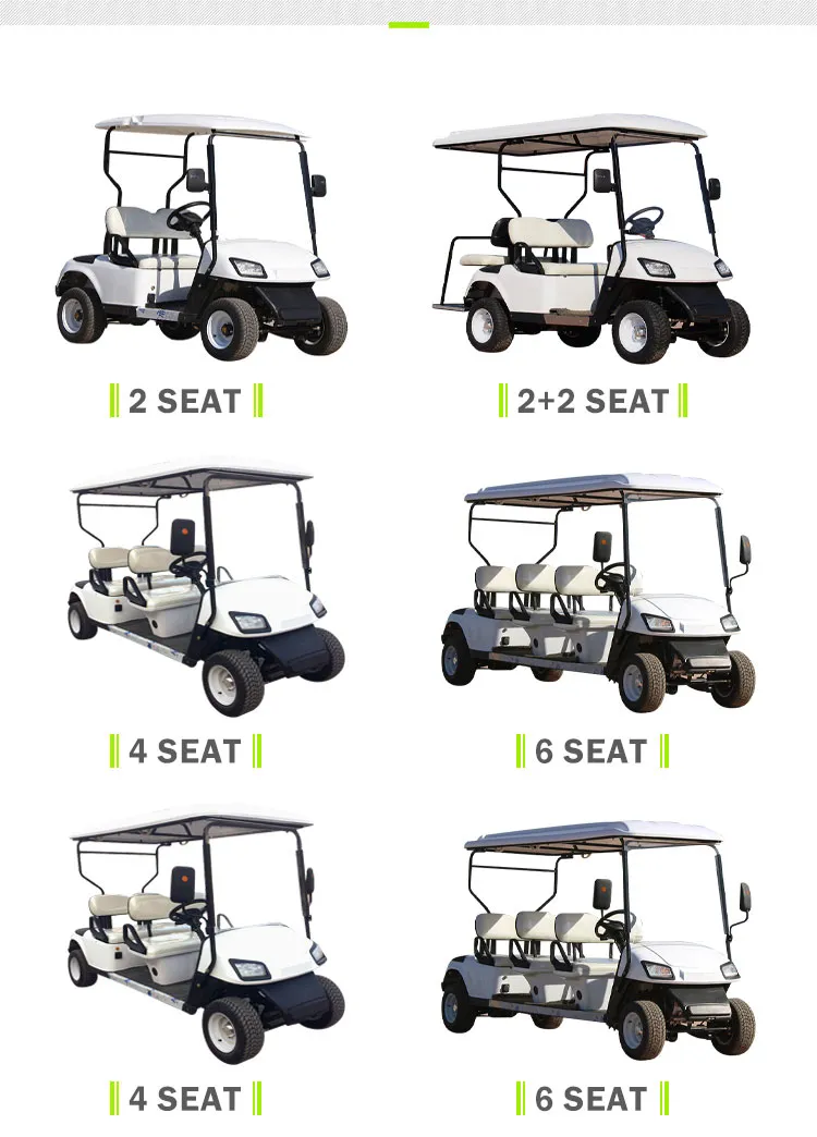 Cheap Mini 4 Wheel 4 Seater 6 Seater Sightseeing Cart Club Electric Golf Carts for Sale