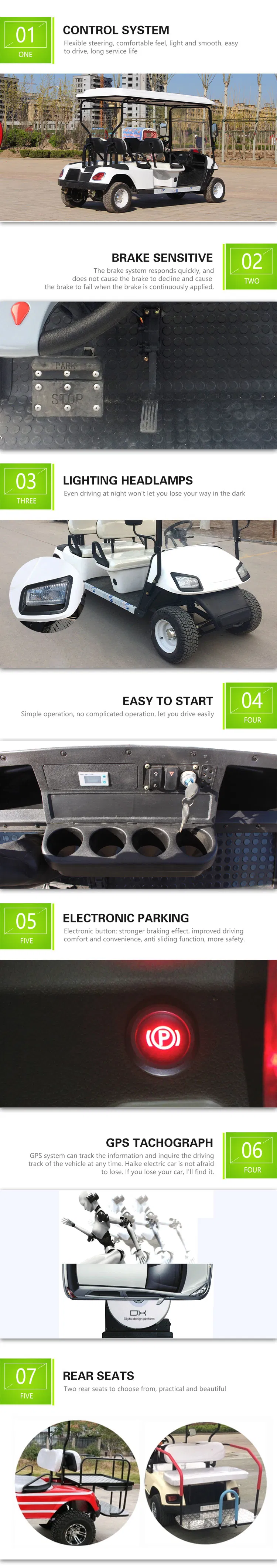 Cheap Mini 4 Wheel 4 Seater 6 Seater Sightseeing Cart Club Electric Golf Carts for Sale