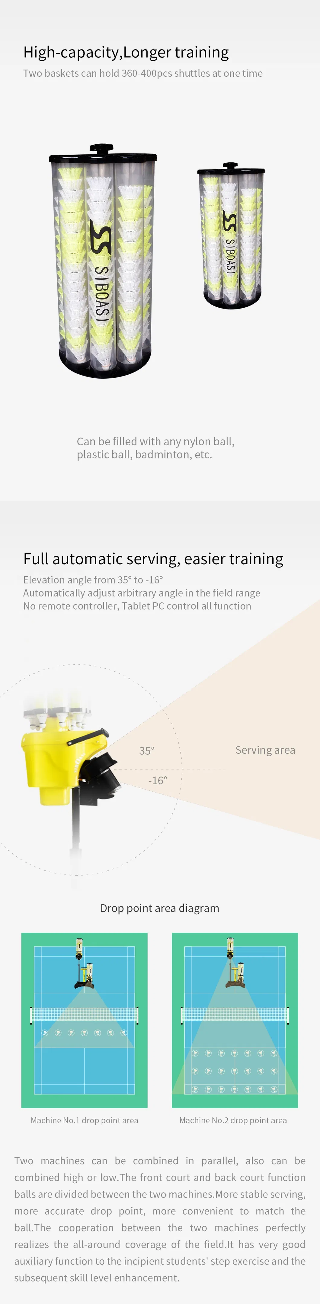 China Factory Badminton Training Equipment Coach Badminton Machine Shuttlecock Feeding Machine (S8025)