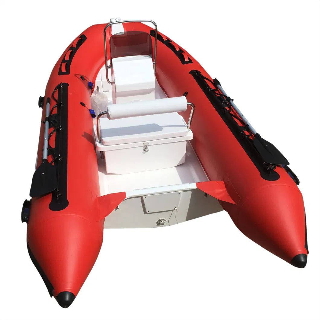 China Hot Sale Rigid Hull Hypalon Inflatable Fiberglass Rib Boat with Outboard Motor