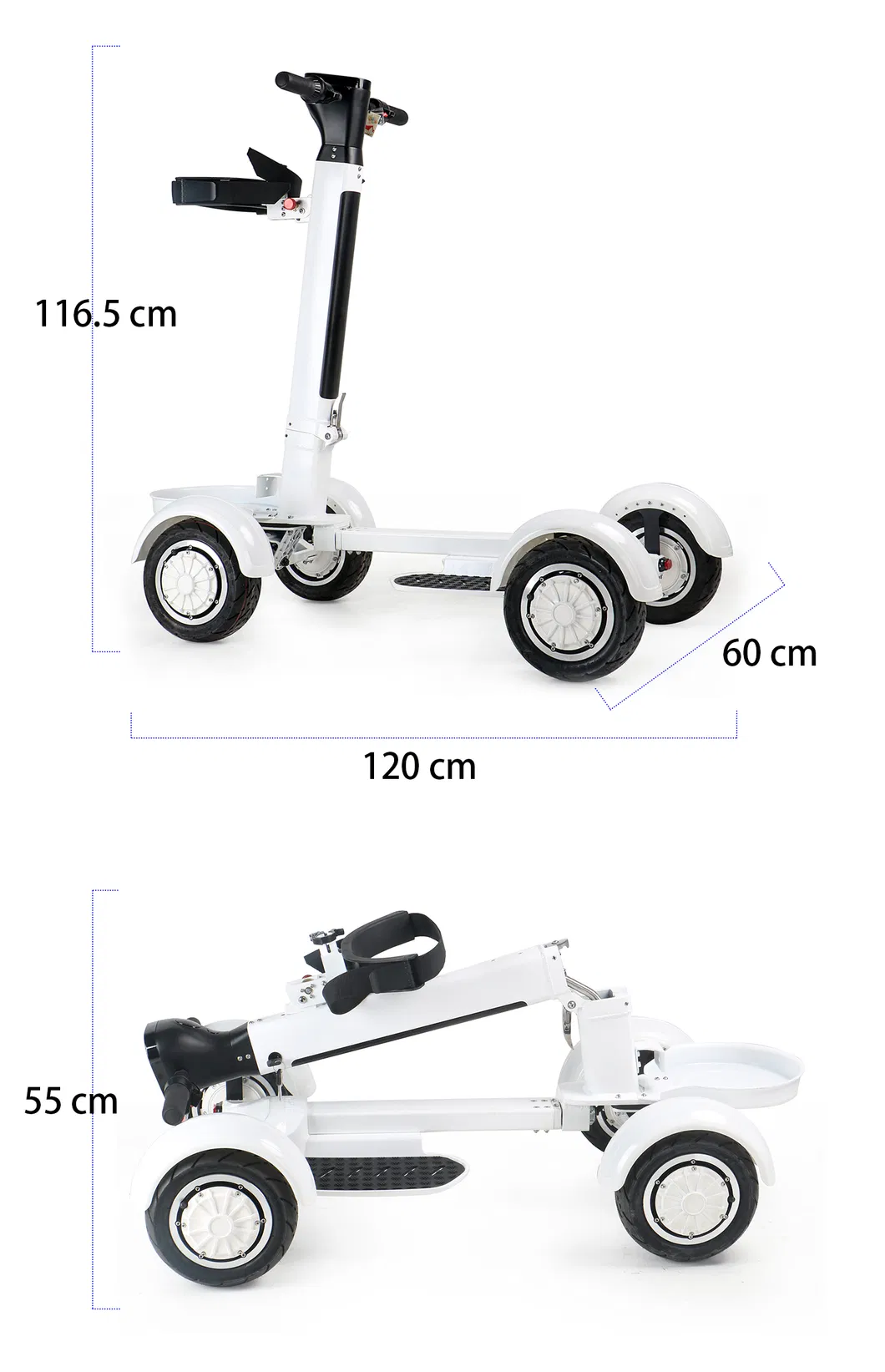 Ecorider E7-1 Foldable 1000W 48V Electric Golf Skateboard 10 Inch Tire Four Wheels Golf Board Scooter with Seat Option
