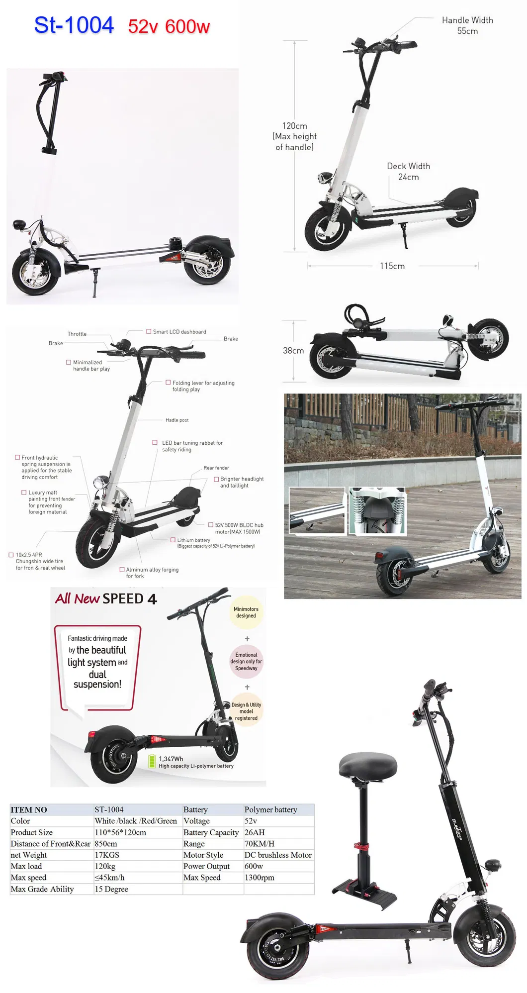 Electrical Electric Motor Scooter 1000W 2000W 3000W 5000W