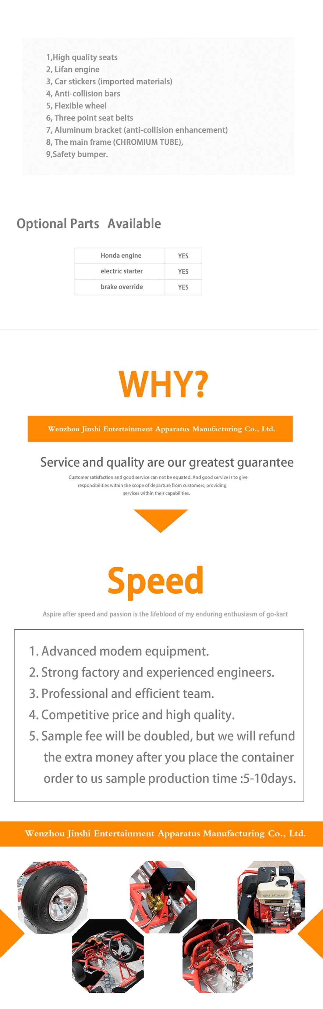 Factory 2seat Buggy 2 Persons Adult 270cc Gasolina Racing Pedal Go Kart