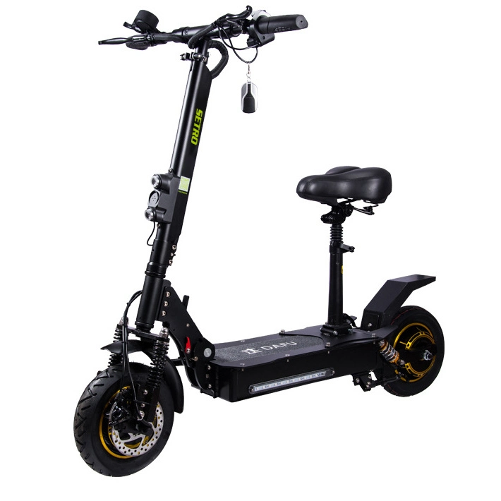 Fat Tire Electric Scooter with Seat for Adults 2400W 52V Electric Kick Scooter