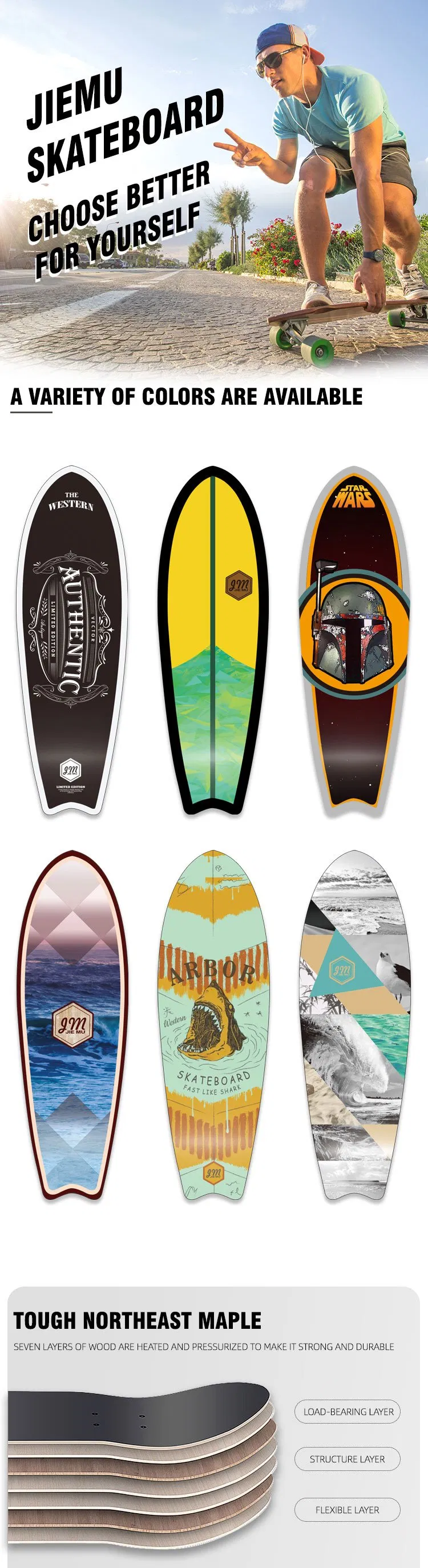 High Quality S7 Truck Land Skateboard Wholesale Surf Skate