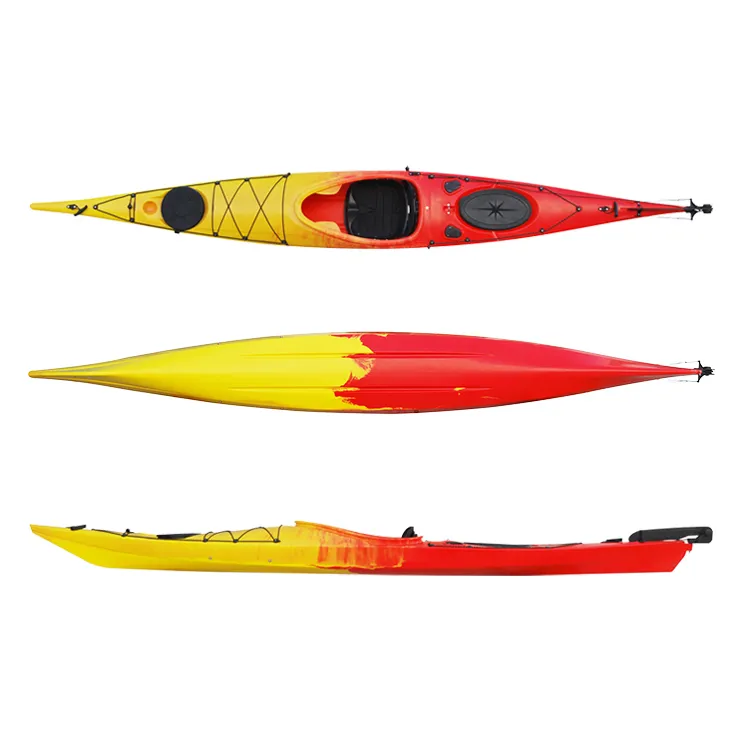 Kudo Outdoors New Product 4.1m Expedition LLDPE Single Sea Kayak Sit in Kayak