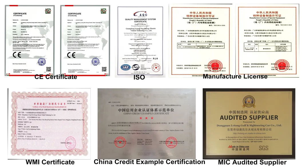 Lvtong Brand off Road 6 Seaters Golfcart with CE Certificate From China Manufacturer