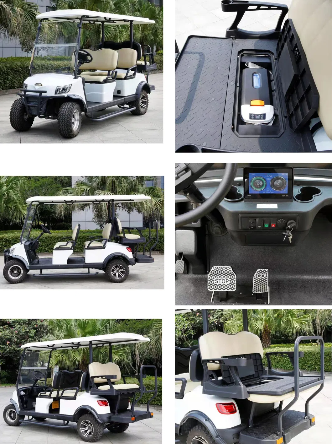 Marshell Excellent Quality 6 Seats Electric Tour Tourist Golf Cart (DH-M4+2)