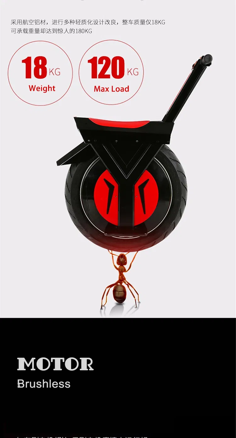 Monowheel Electric Scooter 1 Wheel Electric Scooter Onewheel, Single Wheel Balance Electric Scooter