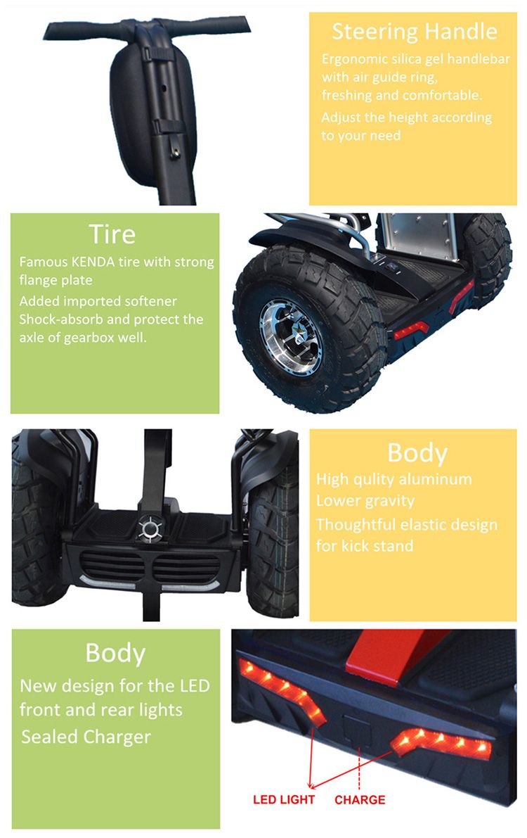 New Prodcuts 2016 Lithium Battery off Road Electric Chariot Two Wheels Self Balancing Electric Golf Scooter