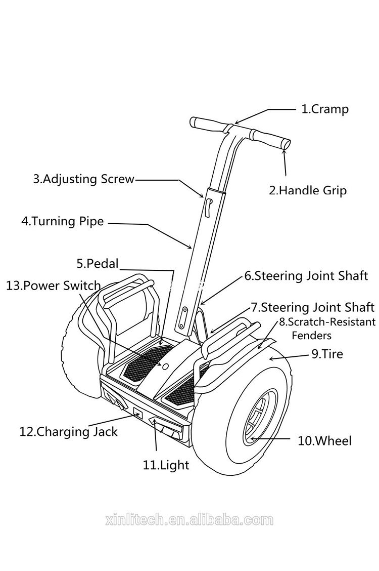 New Prodcuts 2016 Lithium Battery off Road Electric Chariot Two Wheels Self Balancing Electric Golf Scooter