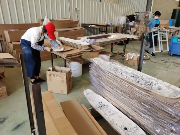 OEM 7ply Bamboo Mixed Maple and Glassfiber Longboard