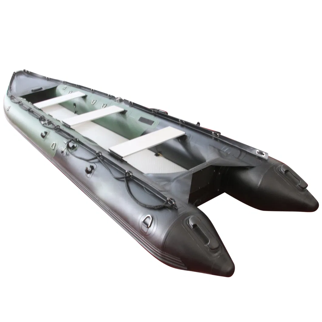 PVC Rafting Boat Gtk470 Rigid Hull Semi Brig Luxury Yacht Inflatable Aluminum Air Floor Kayak