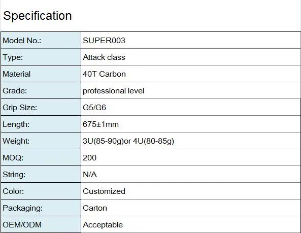 Regular Badminton Rackets for All Carbon Fiber Durable Badminton Racket Manufacturer Super003