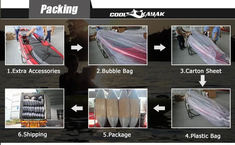 Single Plastic Pedal Drive Rowing No Inflatable Fishing Kayak with Pedal Boat