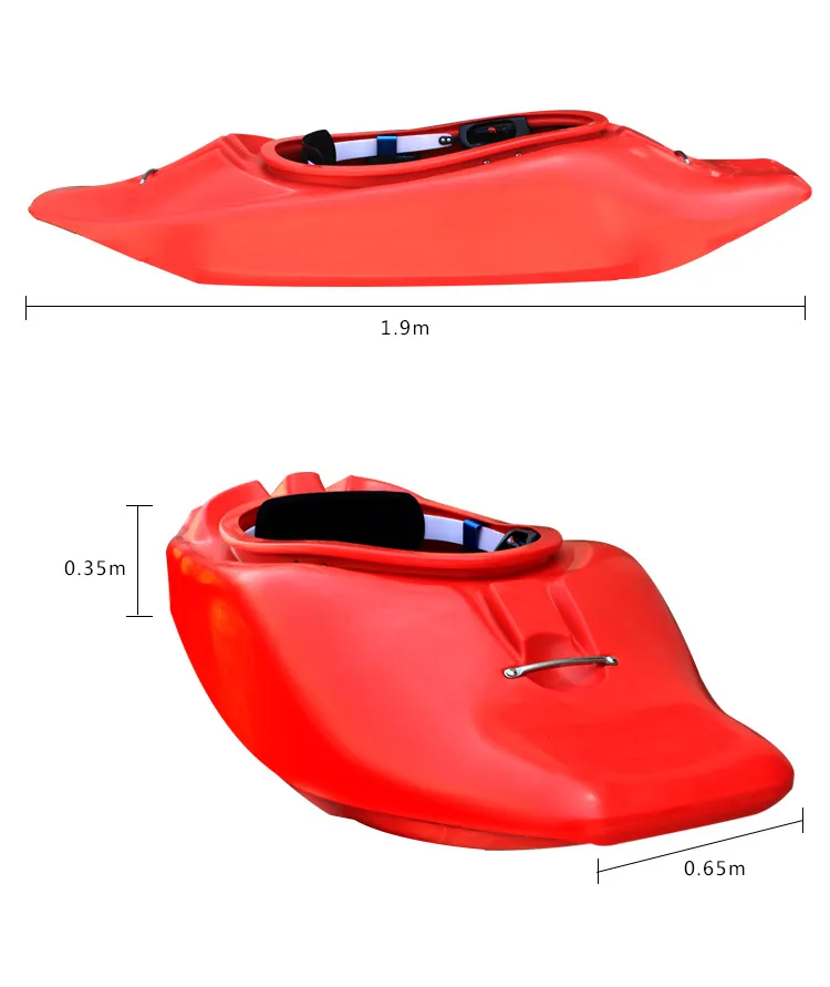 Strong Plastic Kayak Sit-in Whitewater Single Person 1 Seater Canoe for River / Drifting / Raft / Sports Boat 6FT Length
