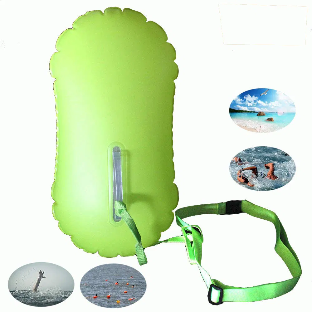 Swimming Bubble Safety Float with Adjustable Waist Belt for Open Water Swimming, Safe Swim Buoy Float Training, Triathletes, Kayaking, Snorkeling Esg12936