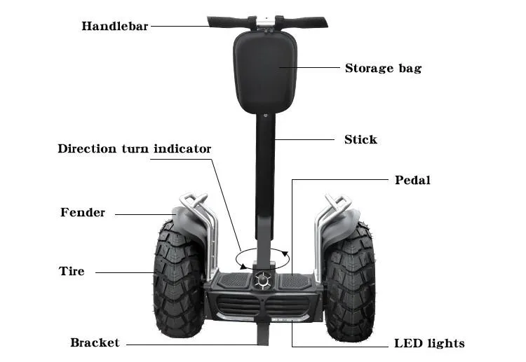 Two Wheeled Balance Electric Scooter Chariot with Ce Approved 60km-70km