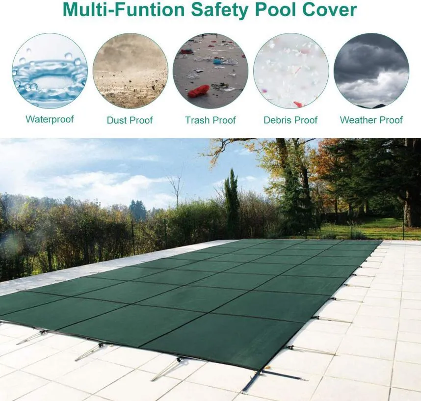 UV Resistance 18FT*32FT 34FT Polypropylene Pool Cover PP Mesh for Winter Inground Pool Cover
