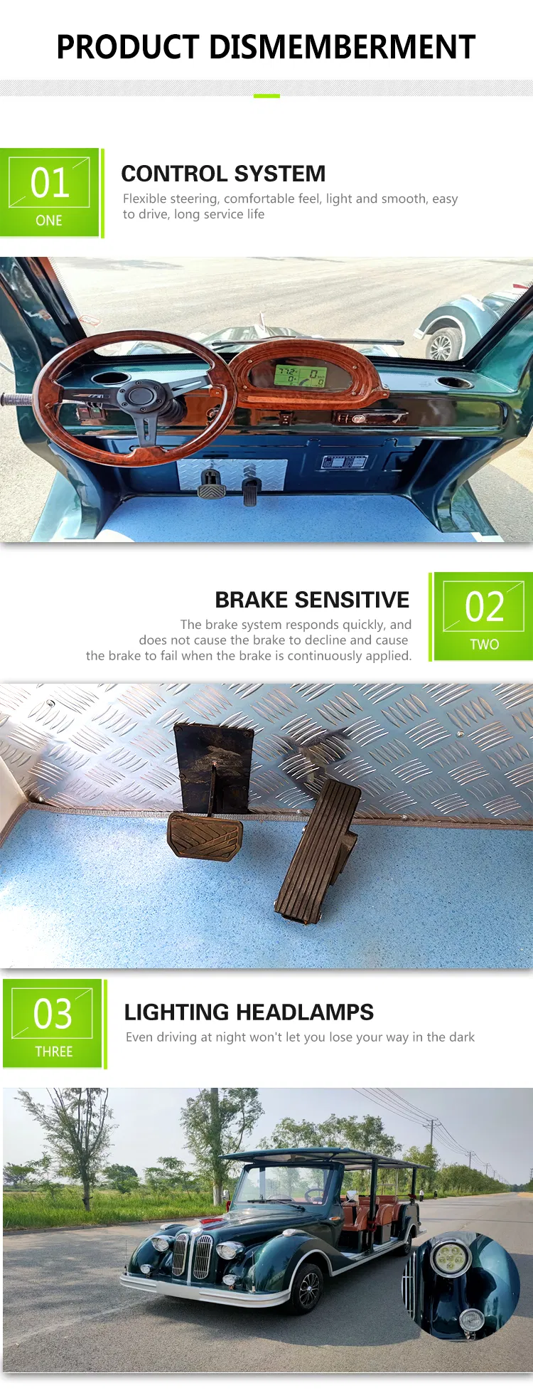 White 9-11 Hike VIP Container Electric Golf Cart Classic Car