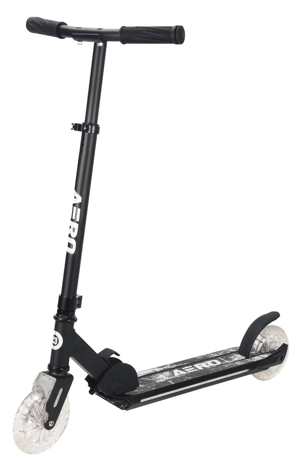 Wholesale Aero Two Wheels RGB Lights Fold Kids 145mm Big Clear Wheels Street Kick Scooter C3