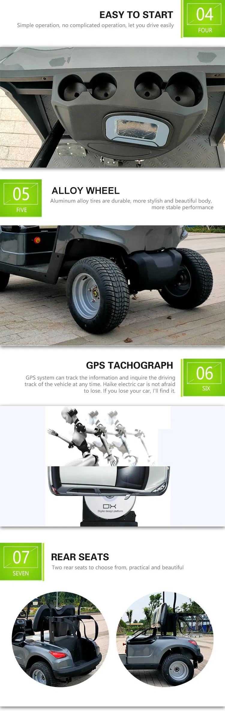 Wholesale High Power Offroad Electric Golf Cart 2 Seats for Hot Sale CE Certificate